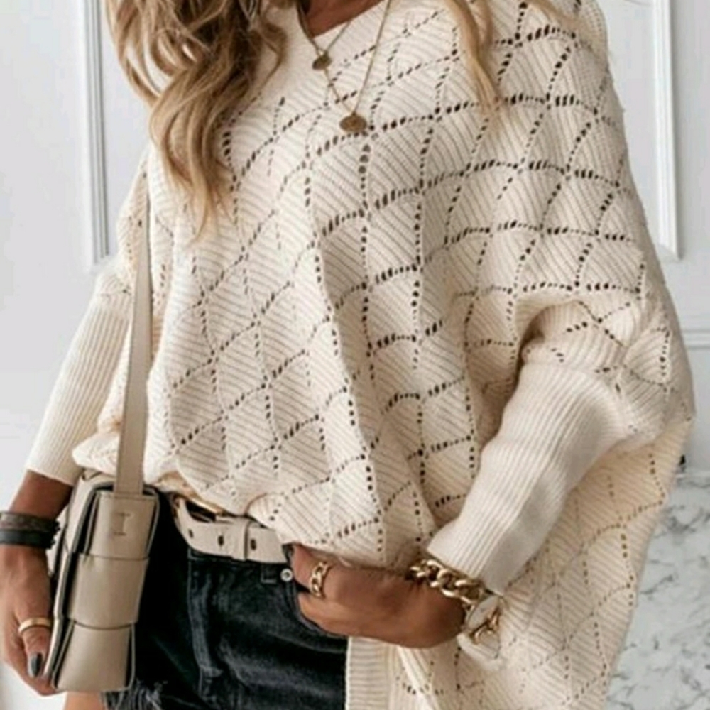 Pointelle Knit Split Hem